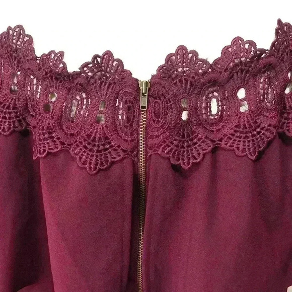 BCX Women Plus Size Trendy Off-The-Shoulder Crochet Dress Purple Size 2X NWOT - Picture 9 of 16